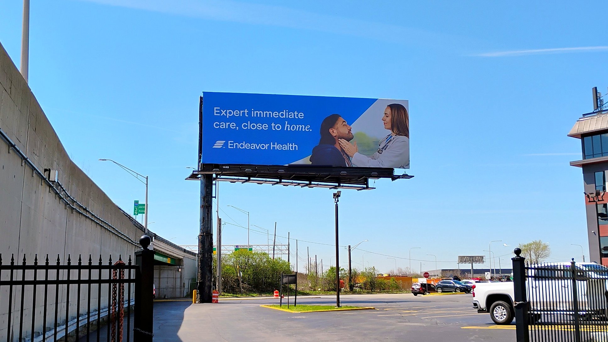 Billboard beside an expressway embankment
